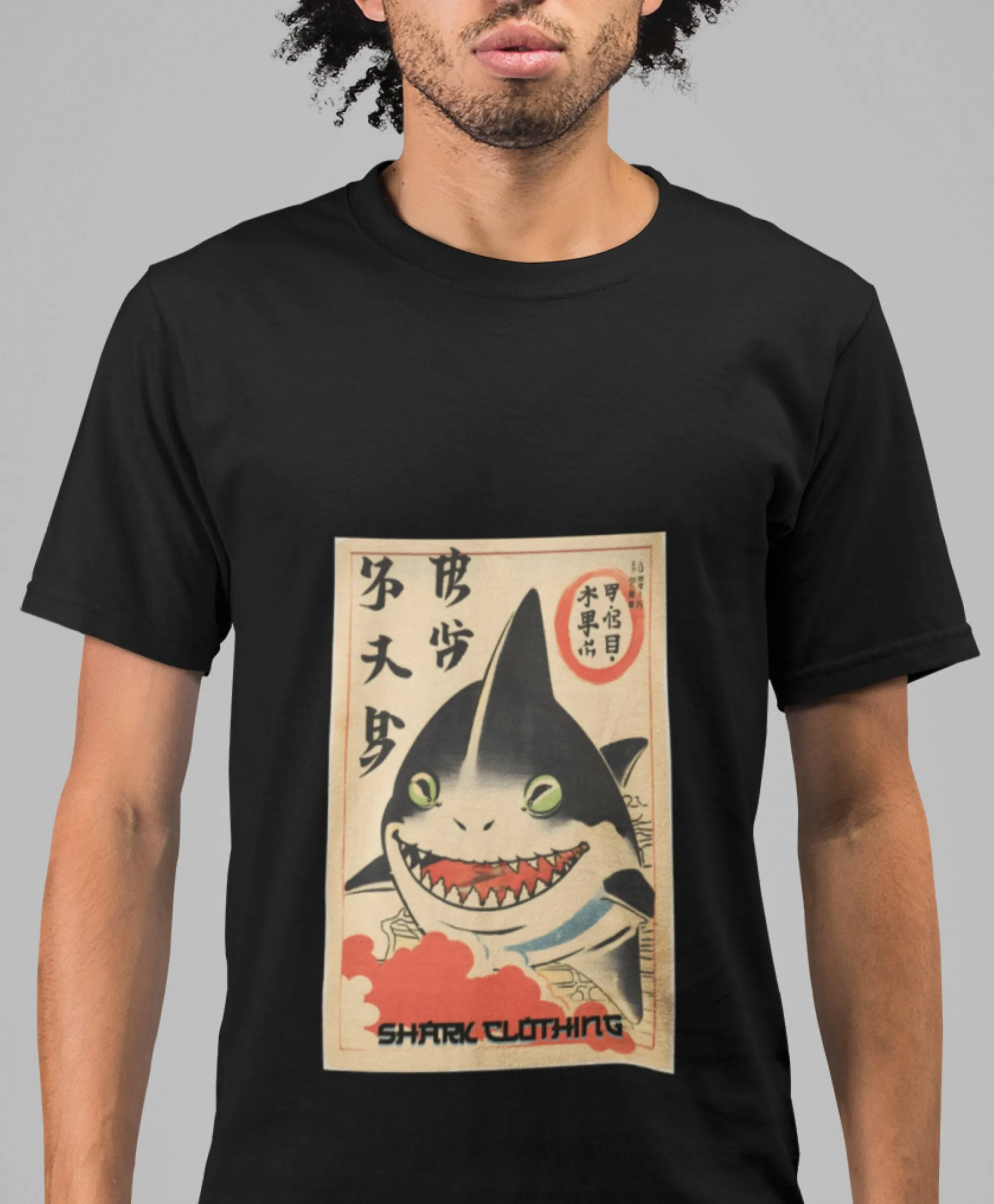 Japanese Lifestyle Gifts - Japanese shark T Shirt Heavy Cotton
