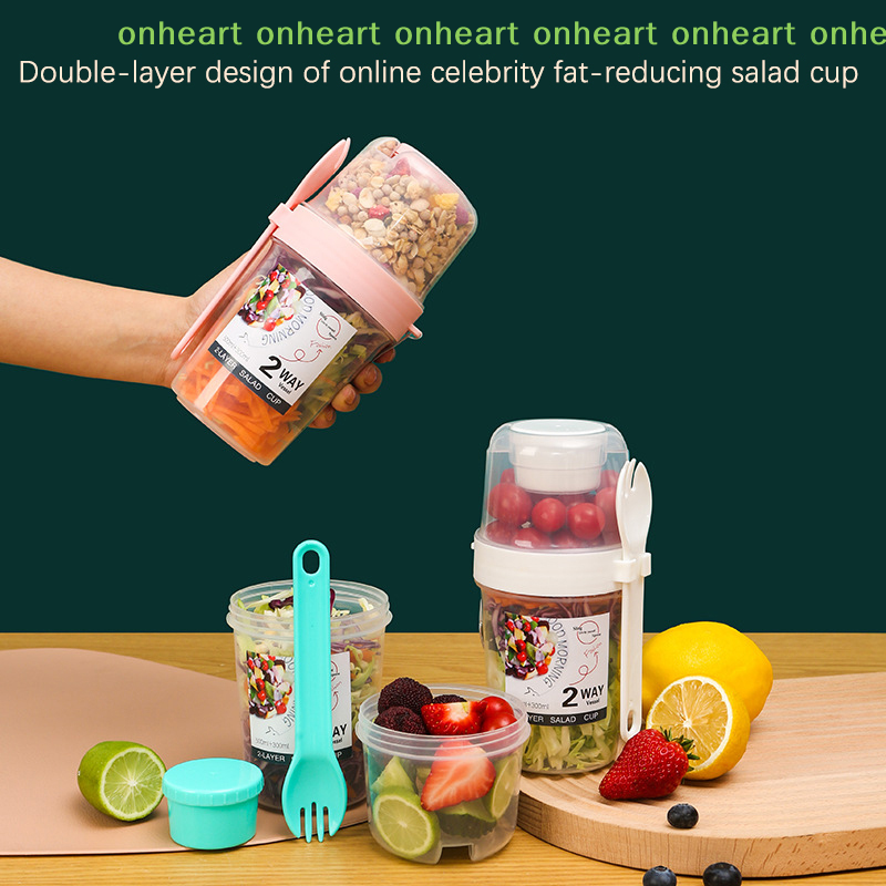Bento Box Two Tier - [C]Breakfast Fruit Oat Yogurt Salad Cup