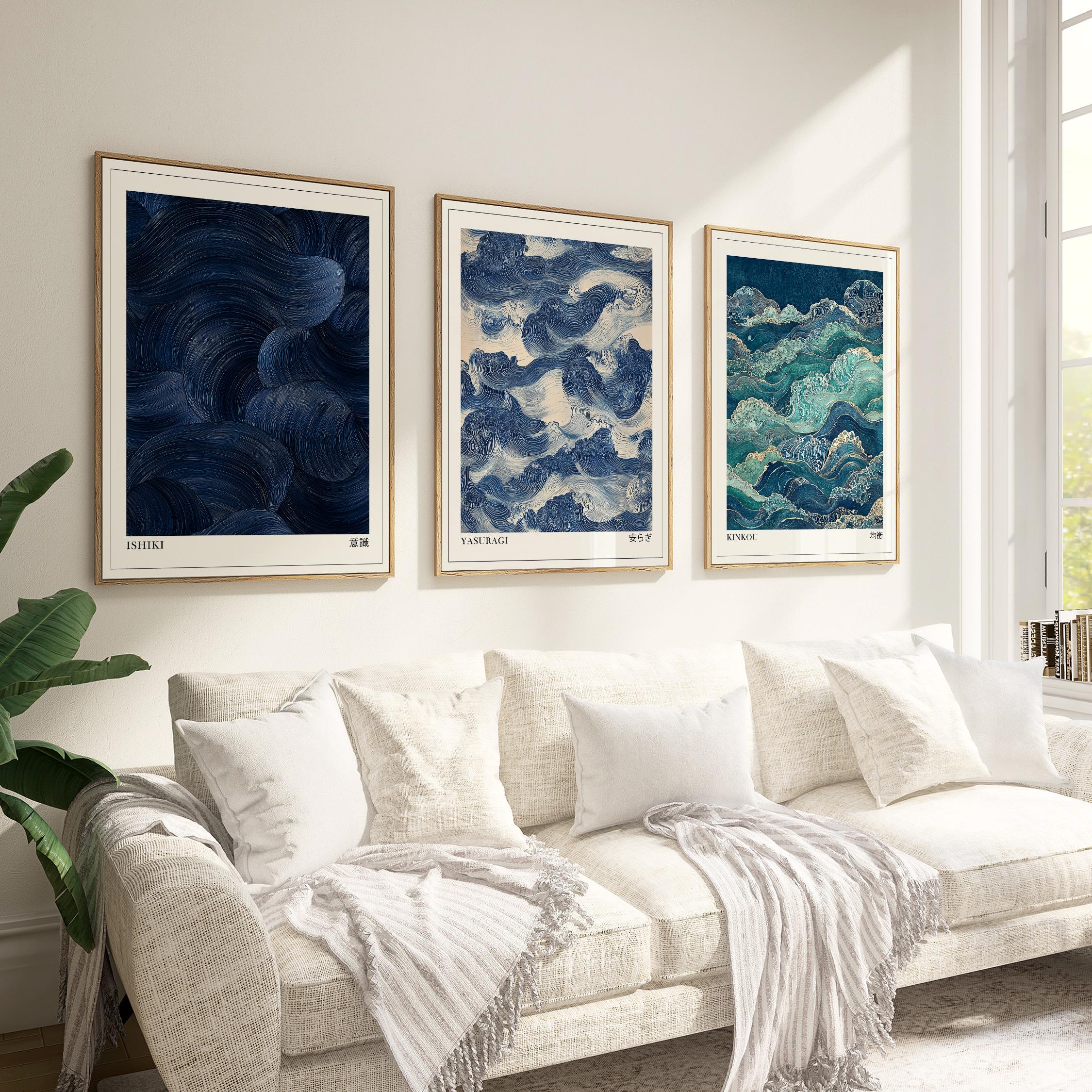 Japandi Wall Art Set of 3, Mod - Japanese Lifestyle In Japanese 评论和价格