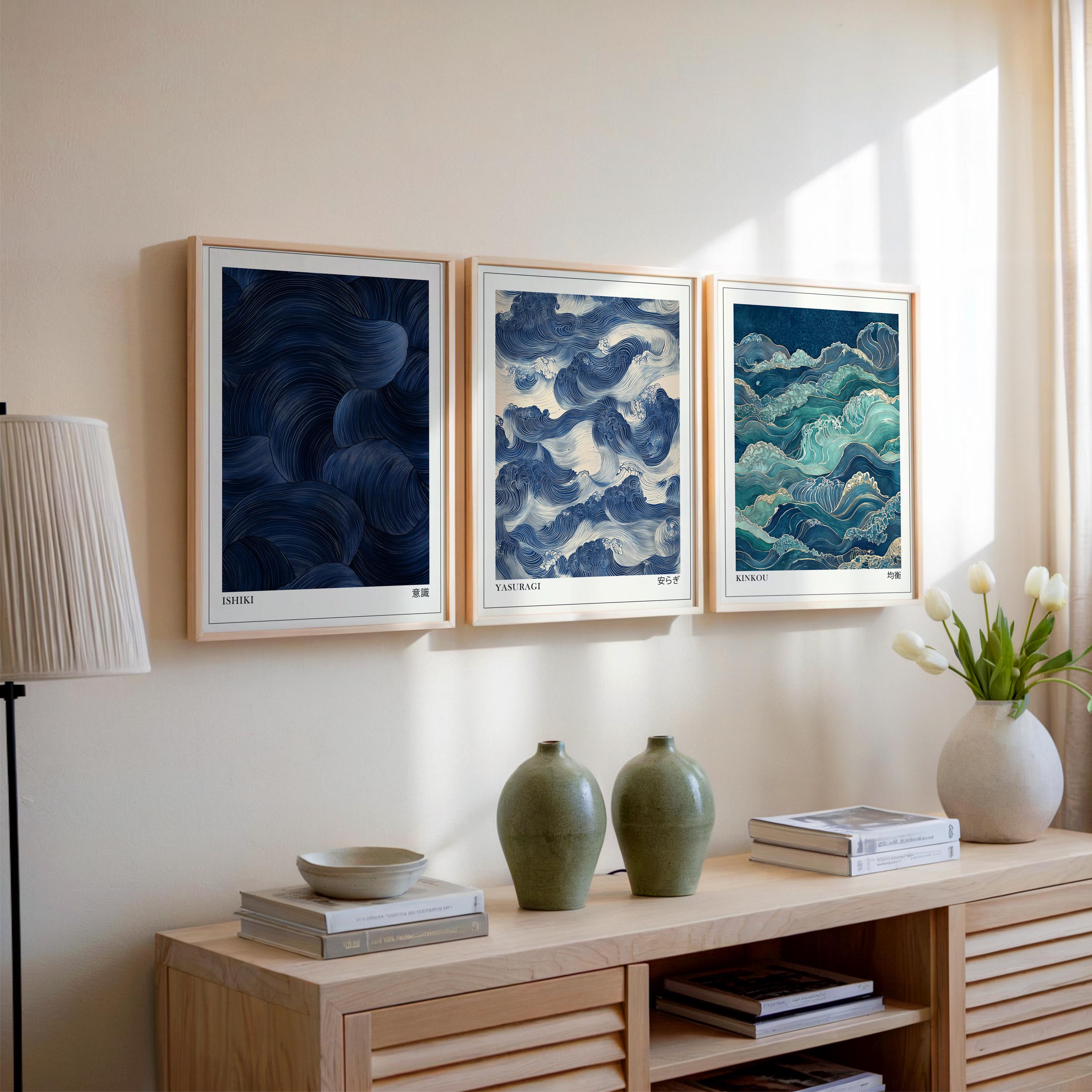 Japandi Wall Art Set of 3, Mod - Japanese Lifestyle In Japanese 评论和价格