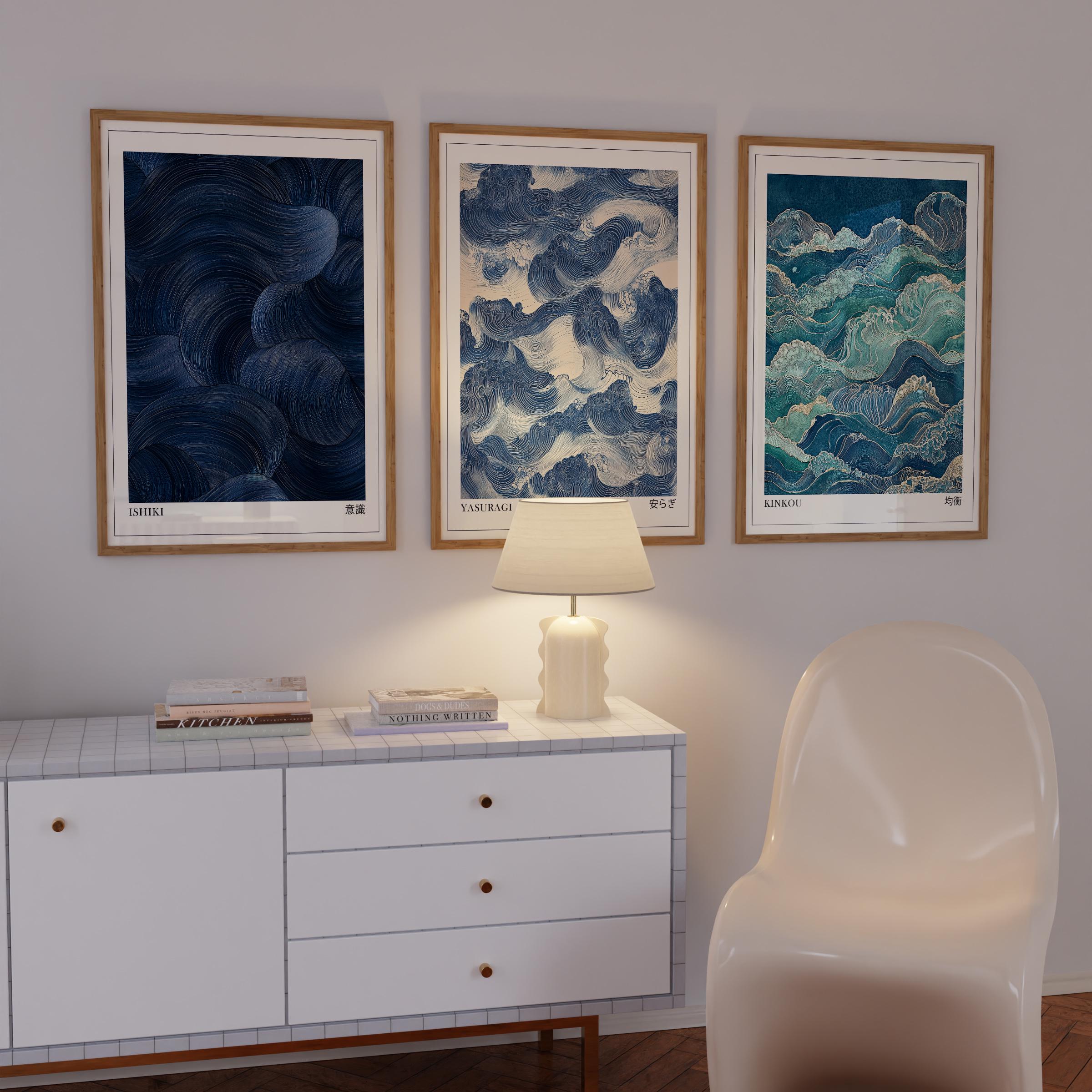 Japandi Wall Art Set of 3, Mod - Japanese Lifestyle In Japanese 评论和价格