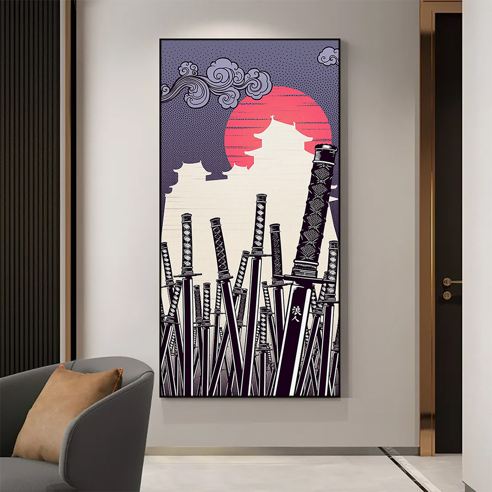 Japanese Katana Canvas Paintin - Japanese Lifestyle In Japanese 评论和价格
