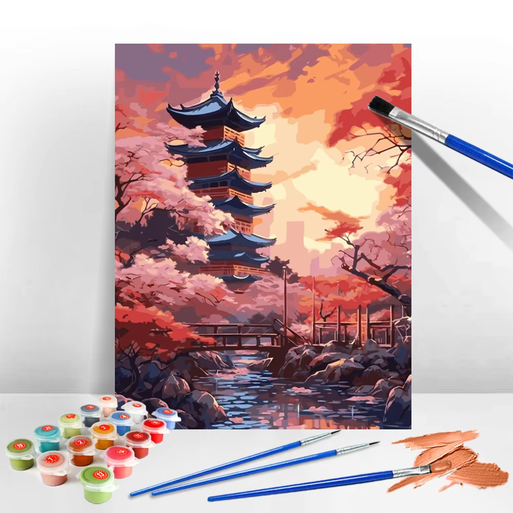 Handpainted Oil Painting Templ - Japanese Lifestyle Movie 评论和价格