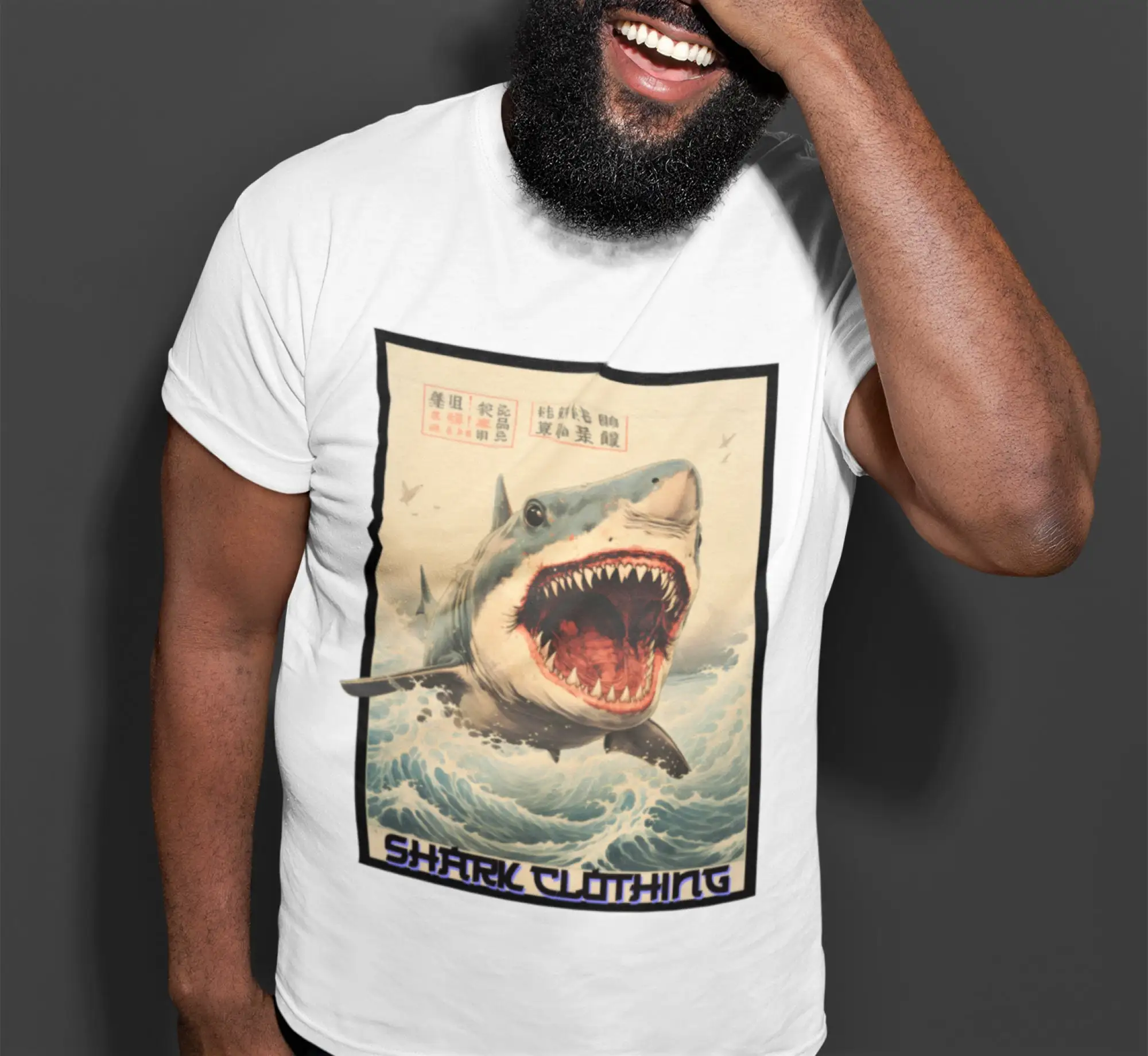 Japanese shark T Shirt Heavy C - Japanese Lifestyle Gifts 评论和价格